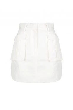 Shona Joy MATILDA LINEN UTILITY MINI SKIRT - IVORY SKIRTS