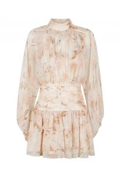 Shona Joy NINA LONG SLEEVE RUCHED MINI DRESS DRESSES