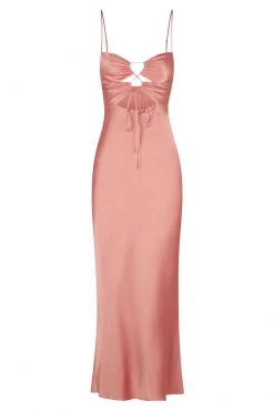 Shona Joy DRESSES ELOISE LACE UP MIDI DRESS - ANTIQUE ROSE