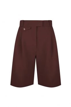 Shona Joy IVY HIGH WAISTED TAILORED SHORT - CHOCOLATE