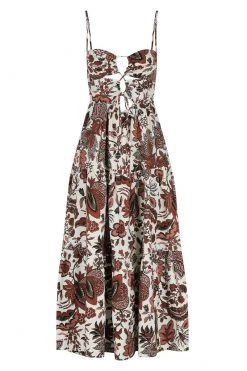 Shona Joy CATALINA LACE UP BACKLESS MIDI DRESS