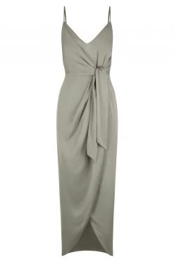 Shona Joy LUXE TIE FRONT COCKTAIL DRESS - EUCALYPTUS