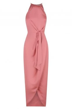 Shona Joy LUXE TIE FRONT SLEEVELESS MIDI DRESS - ROSE DRESSES