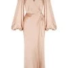 Shona Joy LA LUNE FULL SLEEVE WRAP MIDI DRESS - DESERT ROSE