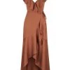 Shona Joy DRESSES LUXE BIAS FRILL WRAP DRESS - MOCHA