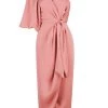 Shona Joy LUXE TIE FRONT ONE SHOULDER DRESS - ROSE
