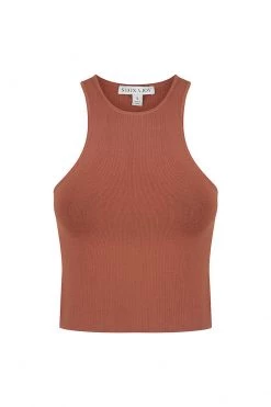Shona Joy BASIC RACER BACK TOP - CLAY