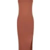 Shona Joy DRESSES BASIC SQUARE NECK MIDI DRESS - CLAY