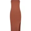 Shona Joy BASIC RACER BACK MIDI DRESS - CLAY
