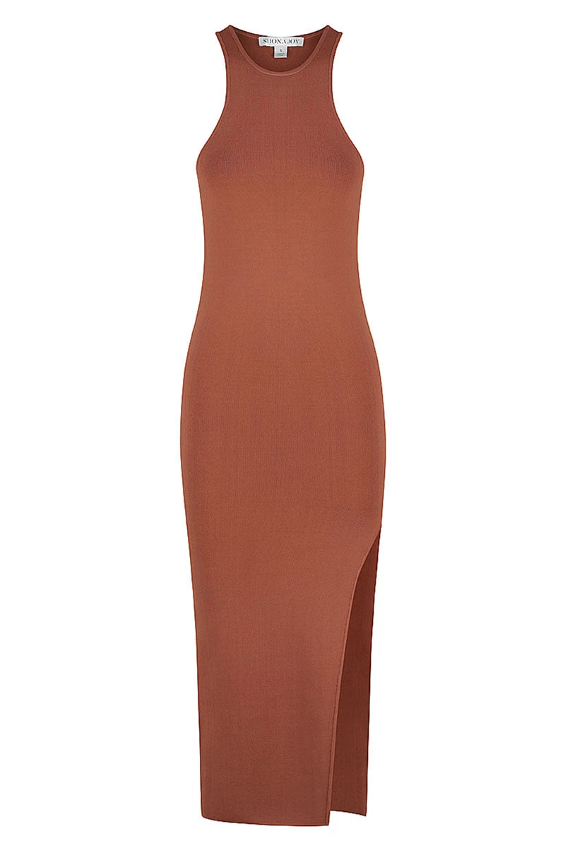 Shona Joy BASIC RACER BACK MIDI DRESS - CLAY 1 Shona Joy BASIC RACER BACK MIDI DRESS - CLAY