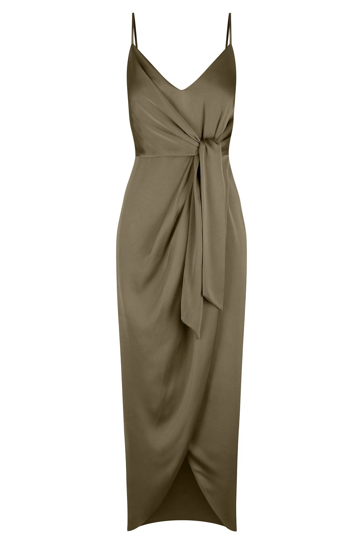 Shona Joy DRESSES LUXE TIE FRONT COCKTAIL DRESS - PINE 1 Shona Joy DRESSES LUXE TIE FRONT COCKTAIL DRESS - PINE