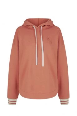Shona Joy SJ LOGO CURVED HEM HOODIE - RHUBARB TOPS