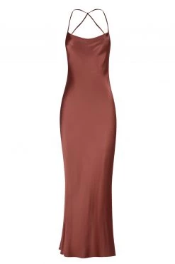 Shona Joy DRESSES THALIA COWL BACK BIAS MIDI DRESS - SANGRIA