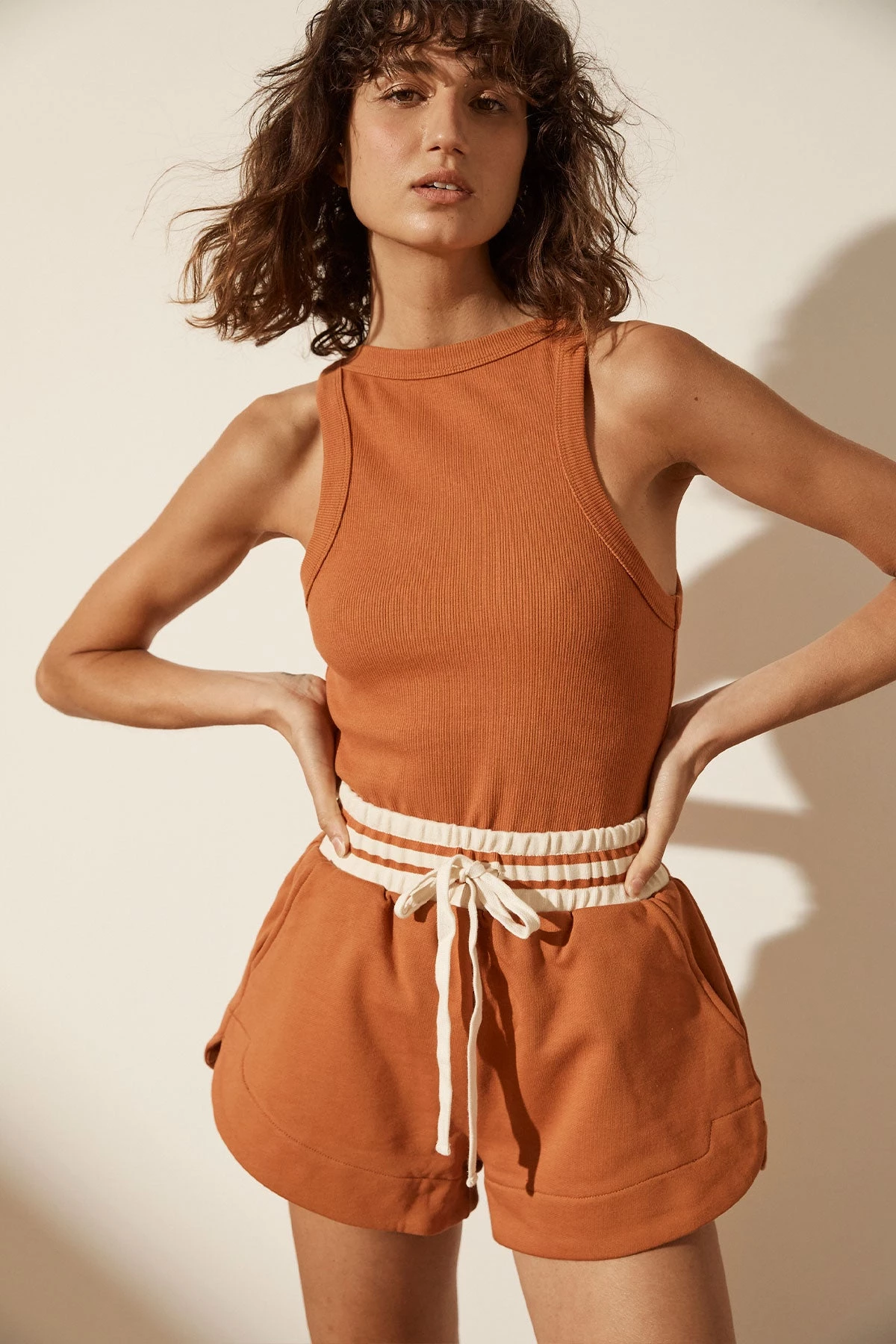 Shona Joy KNITWEAR SJ CURVED HEM SHORT - TURMERIC 3 Shona Joy KNITWEAR SJ CURVED HEM SHORT - TURMERIC