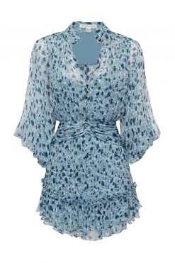 Shona Joy FRANCESCA BUTTON UP RUCHED MINI DRESS