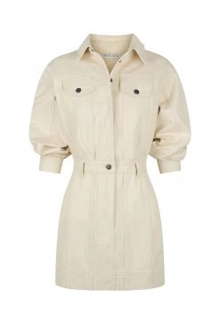 Shona Joy SIERRA PANELLED UTILITY MINI DRESS - CREAM