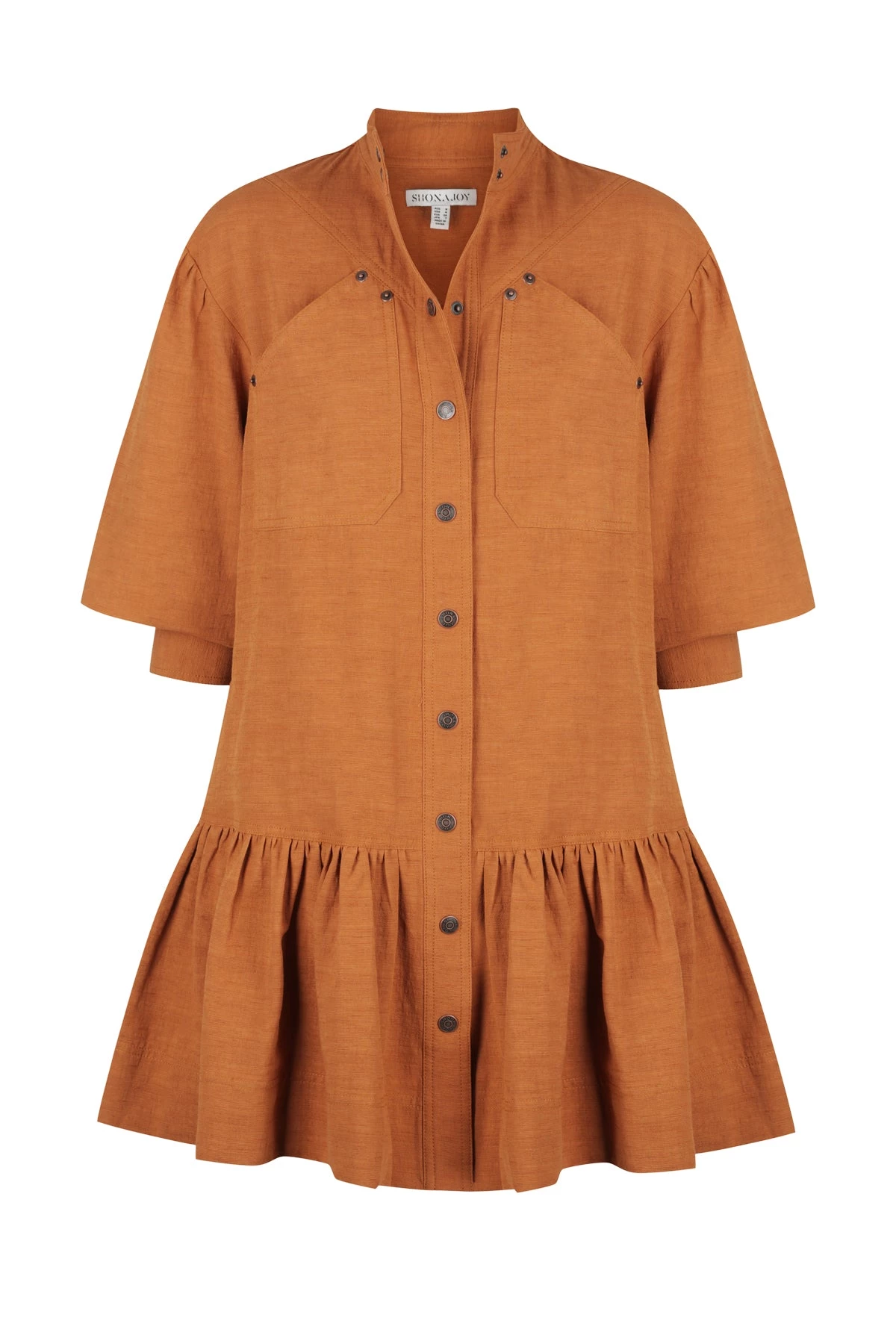 Shona Joy PRISCILA HIGH NECK UTILITY MINI DRESS - TURMERIC 1 Shona Joy PRISCILA HIGH NECK UTILITY MINI DRESS - TURMERIC