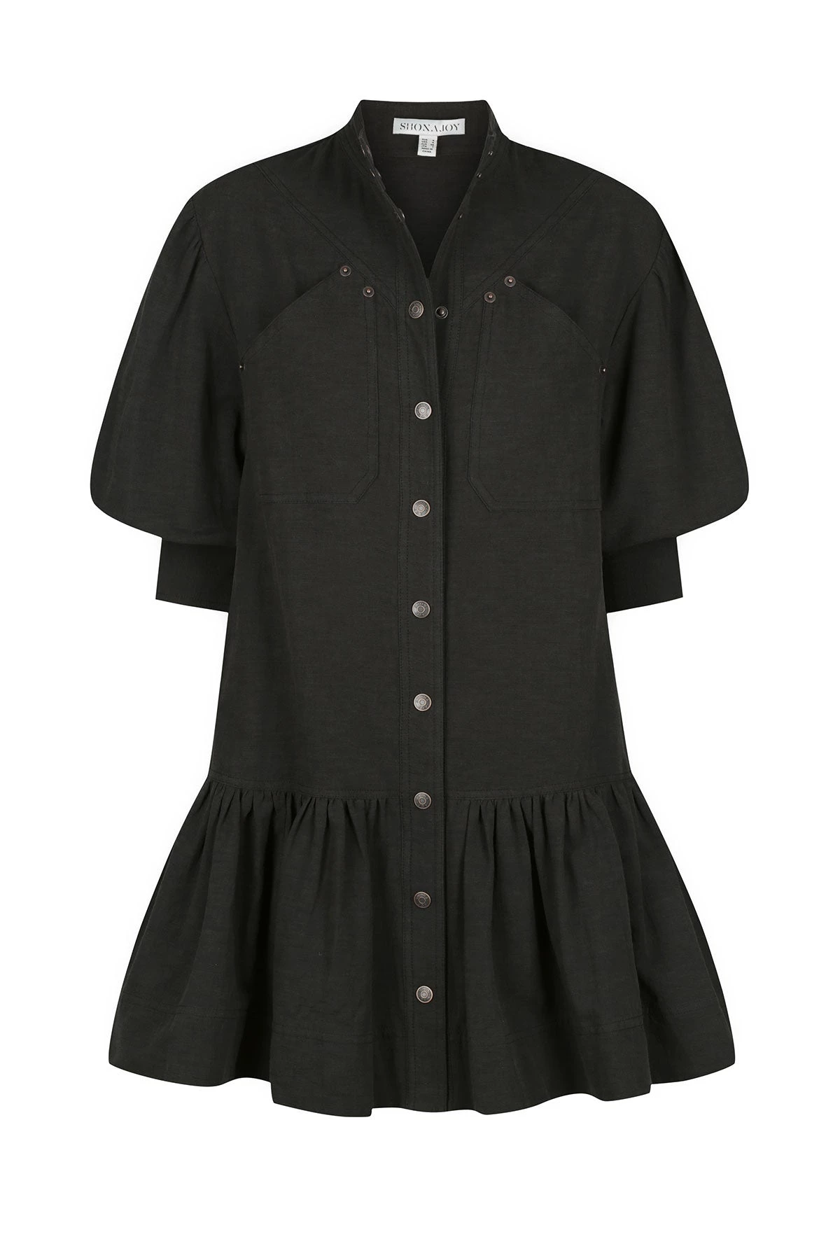 Shona Joy PRISCILA HIGH NECK UTILITY MINI DRESS - COAL 1 Shona Joy PRISCILA HIGH NECK UTILITY MINI DRESS - COAL