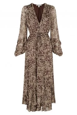 Shona Joy VALERIA BALLOON SLEEVE GODET MIDI DRESS DRESSES