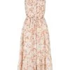 Shona Joy FLOR LINEN SLEEVELESS PIN TUCK TUXEDO MIDI DRESS