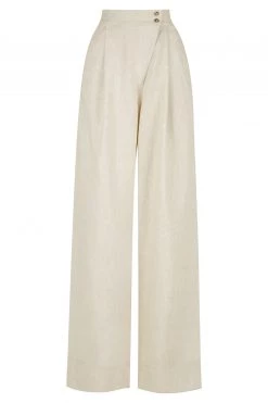 Shona Joy SHORTS & PANTS LUNA LINEN ASYMMETRIC WIDE LEG PANT - NATURAL