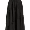 Shona Joy ELLA DRAWSTRING ASYMMETRIC MIDI SKIRT - COAL SKIRTS