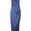 Shona Joy THALIA BIAS RUCHED MIDI DRESS - AEGEAN BLUE DRESSES