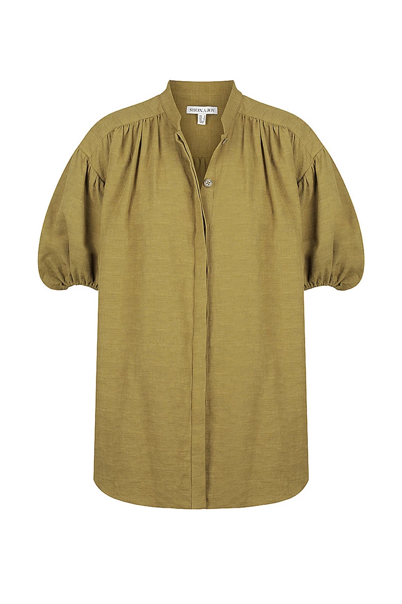 Shona Joy PRISCILA SHORT SLEEVE SHIRT - CUMIN 1 Shona Joy PRISCILA SHORT SLEEVE SHIRT - CUMIN