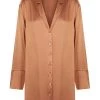 Shona Joy DRESSES LA LUNE LOUNGE SHIRT DRESS - COPPER