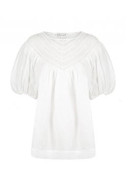 Shona Joy ADRIANA LINEN SHORT SLEEVE BLOUSE - RICE TOPS