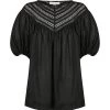 Shona Joy TOPS ADRIANA LINEN SHORT SLEEVE BLOUSE - BLACK