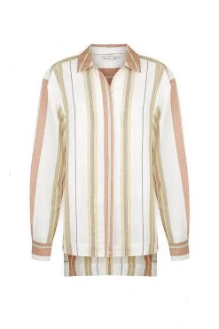 Shona Joy SUZANA LINEN BUTTON UP SHIRT TOPS