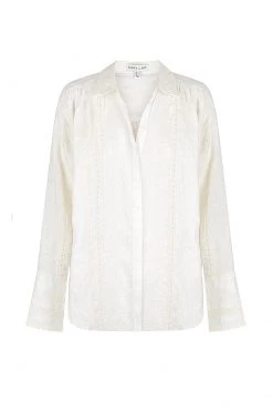 Shona Joy LUANA LINEN BUTTON UP SHIRT - IVORY