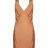 Shona Joy LA LUNE LOUNGE PLUNGED SLIP DRESS - COPPER