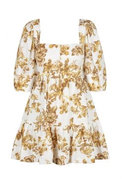 Shona Joy DRESSES BELLA LINEN OPEN BACK MINI DRESS