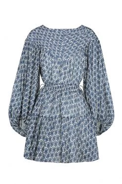 Shona Joy DANIELA PIN TUCK BALLOON SLEEVE MINI DRESS