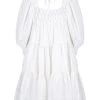Shona Joy PAULINA LINEN SQUARE NECK TIERED MINI DRESS - IVORY DRESSES