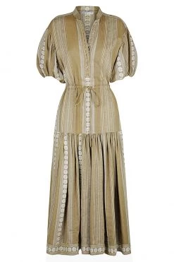 Shona Joy LIZETE SHORT SLEEVE DRAWSTRING MIDI DRESS