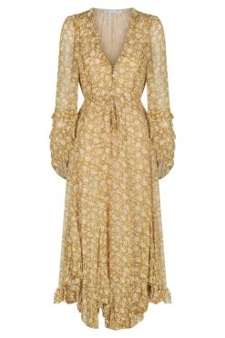 Shona Joy JULIA BALLOON SLEEVE GODET MIDI DRESS DRESSES