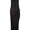Shona Joy THALIA BIAS RUCHED MIDI DRESS - BLACK