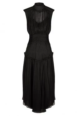 Shona Joy SAFIRA SLEEVELESS OPEN BACK MIDI DRESS - BLACK