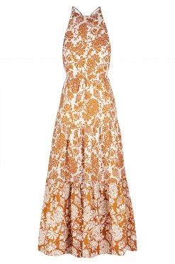 Shona Joy VITORIA LINEN BACKLESS HALTER MIDI DRESS DRESSES