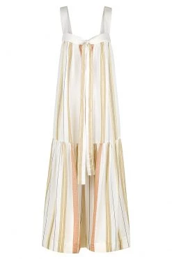 Shona Joy SUZANA LINEN LOW BACK MIDI DRESS DRESSES