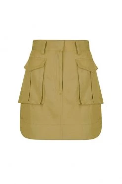 Shona Joy MATILDA LINEN UTILITY MINI SKIRT - CUMIN SKIRTS