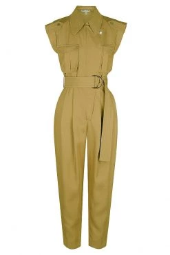 Shona Joy MATILDA LINEN UTILITY JUMPSUIT - CUMIN JUMPSUITS