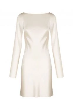 Shona Joy LA LUNE LONG SLEEVE BACKLESS MINI DRESS - CREAM