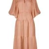 Shona Joy CHARLOTTE HIGH NECK MIDI DRESS - DESERT ROSE DRESSES