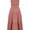 Shona Joy VEGA LINEN TIE BACK MIDI DRESS - ROSE DRESSES