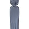 Shona Joy BEST SELLERS GIORGIA TWIST FRONT SLEEVELESS MIDI DRESS - BLUE SMOKE