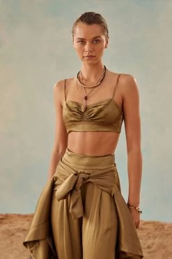 Shona Joy THALIA OPEN BACK BRALETTE - CUMIN TOPS